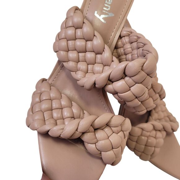 Viviany Women's Nude Braided Mule Heels With Pointed Toe & Stiletto Heel Size 8 - Picture 8 of 12